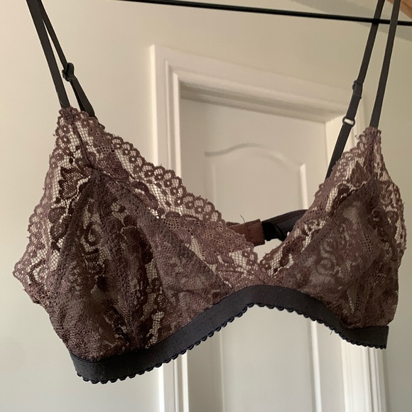 Aritzia TALULA purple grey Lace Bralette M - Picture 3 of 5